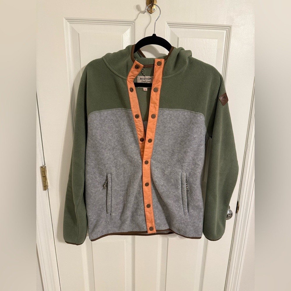 Burton Color Block Button-Down Fleece – Size Small